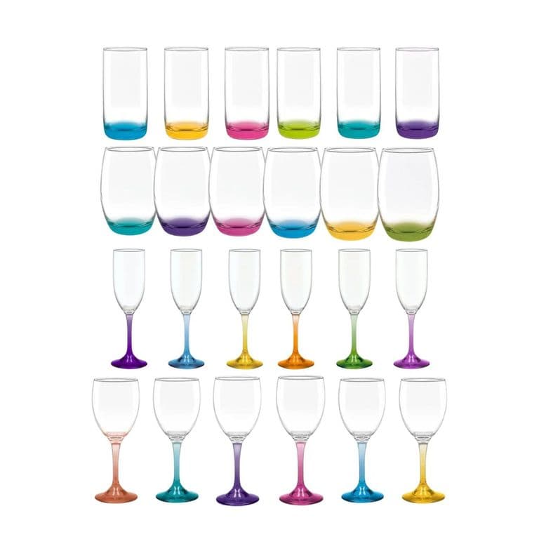 Set 24 Copas Vasos Fondo Color Fiestas Celebracion