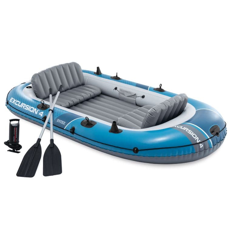 Bote Inflable Excursion 4 Set Capacidad 500 Kg + Remos + Inflador