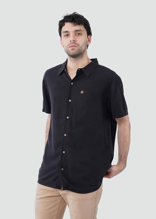 Camisa Hombre Viscosa Negro XS