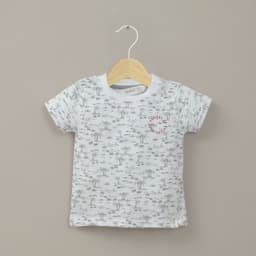 Polera manga corta blanca palmeras de nino Blanco 12 MESES