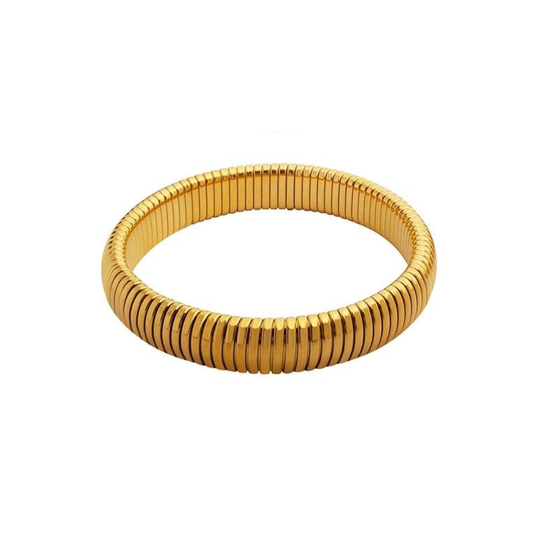 Pulsera Bano Oro Amarillo 18k Esclava Elasticada L Dorado TALLA UNICA
