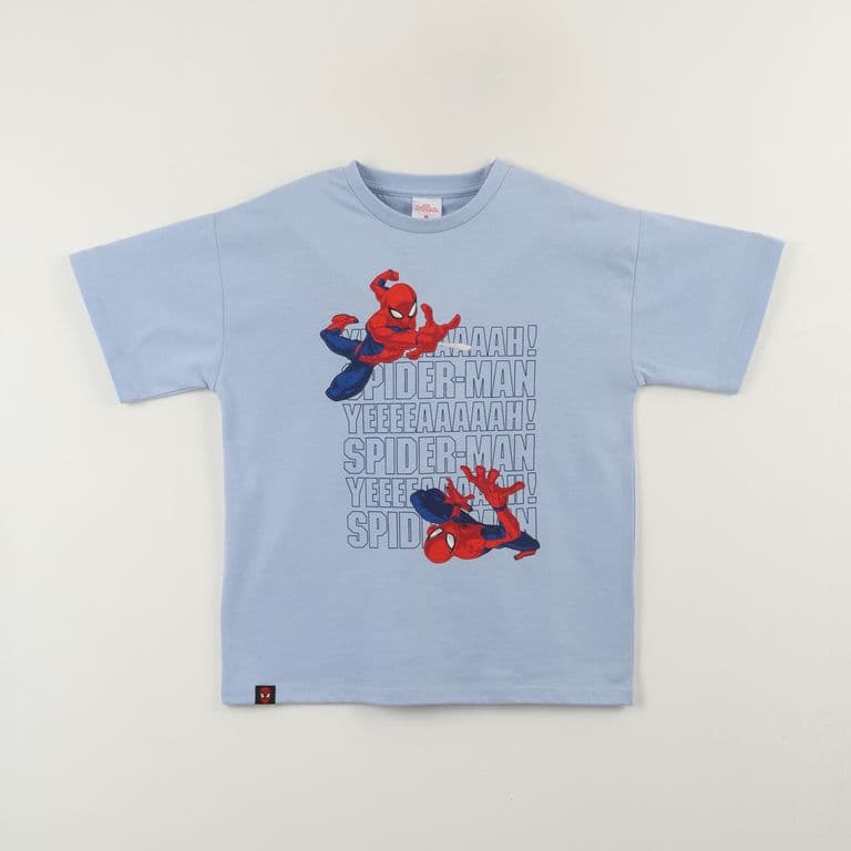 Polera Manga Corta Nino Azul Spiderman Jump Celeste 8
