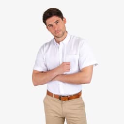 Camisa Oxford Manga Corta Blanco M