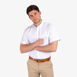 Camisa Oxford Manga Corta Blanco L