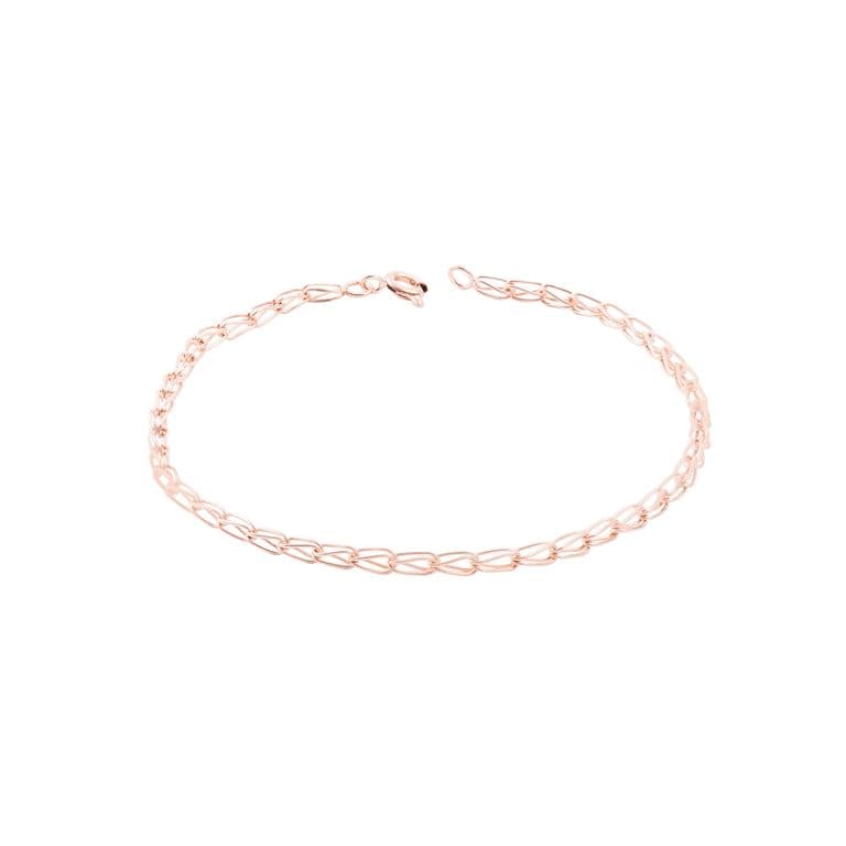 Pulsera Oro Miel 18Kt Modelo Jaula Rosa 19