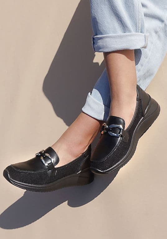Mocasin Cuero Zullys Negro Negro 36