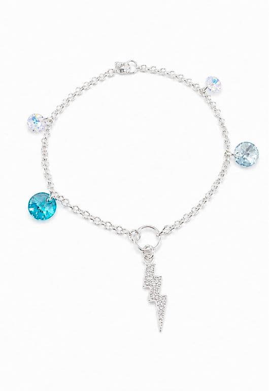 Pulsera Fortaleza Plata 925 creado con cristales de Swarovski Plateado TALLA UNICA