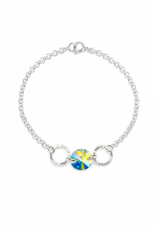 Pulsera Rafaela Plata 925 creado con cristales de Swarovski Aurora Boreal Plateado TALLA UNICA