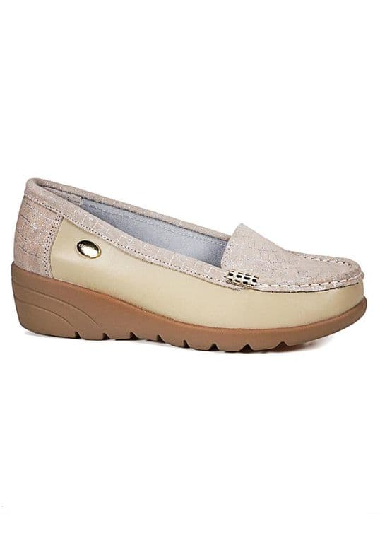 Mocasin Cuero Eliette Beige Beige 37