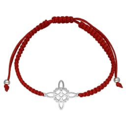 Pulsera Plata 925 Nudo de Bruja Hilo Rojo Circones Trenzado Rojo TALLA UNICA