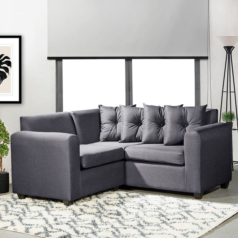 Seccional Esquinero Recife tela Gris oscuro 160x160x78 Gris oscuro