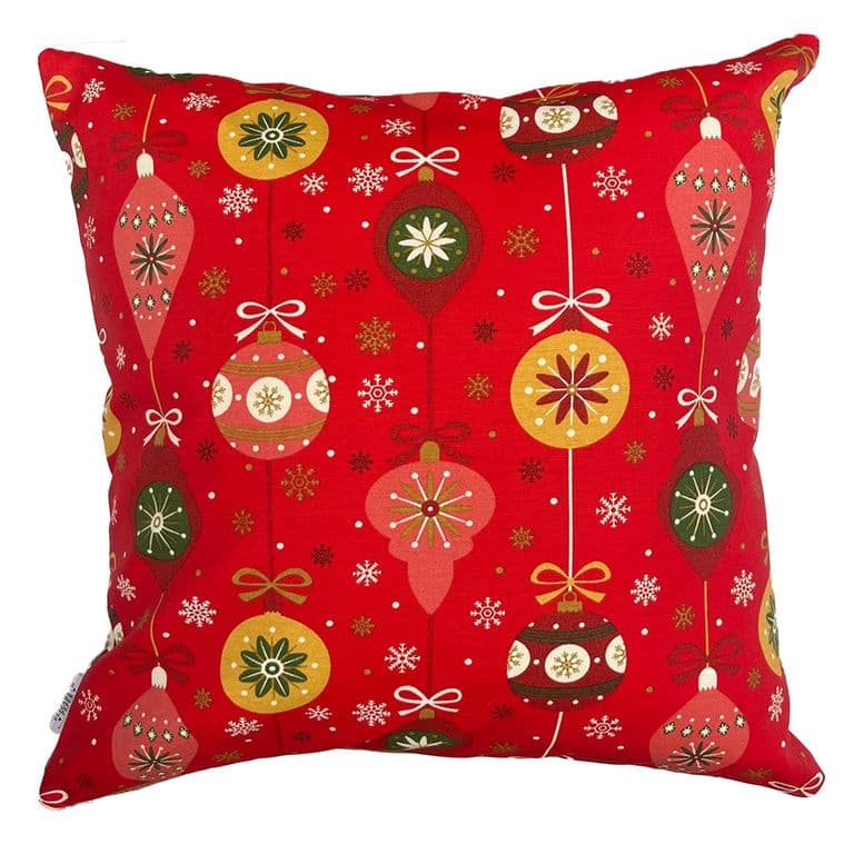 Funda Cojin Decorativo Diseno Festivo Rojo 50x50