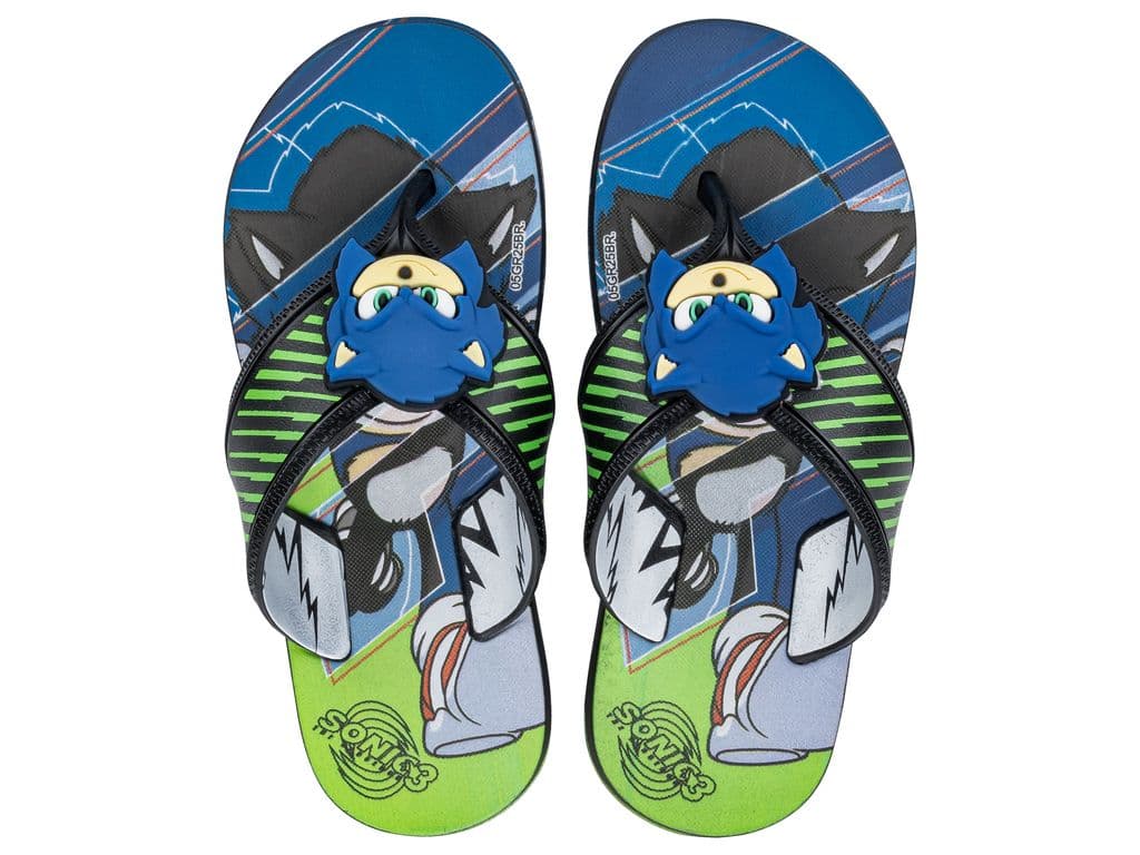 Sandalia Infantil Negro/Verde Sonic Way Negro 31