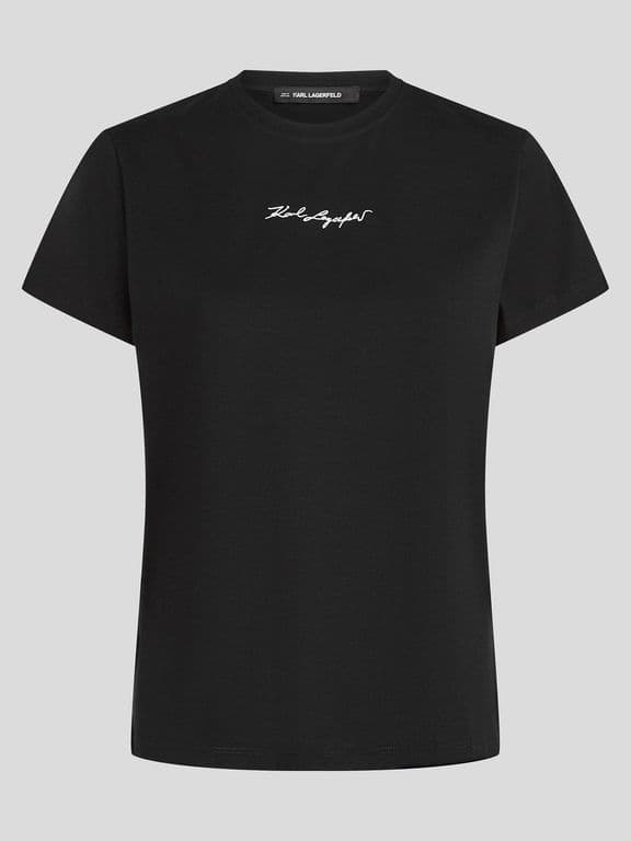 Polera essential con firma bordada Negro Negro M