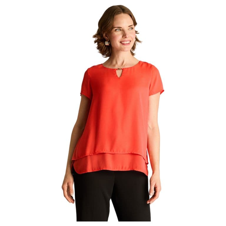 Blusa Manga Corta Mujer Coral Coral S