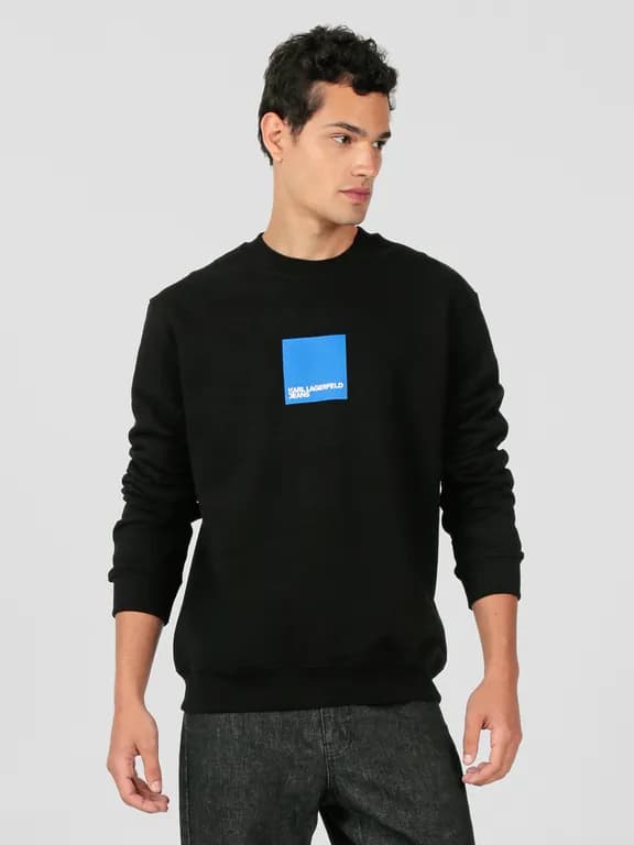 Poleron regular con logo en caja Negro Negro 2XL