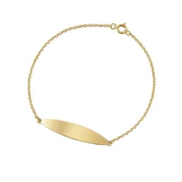 Pulsera Oro 18kt Placa Ovalada Amarillo 16