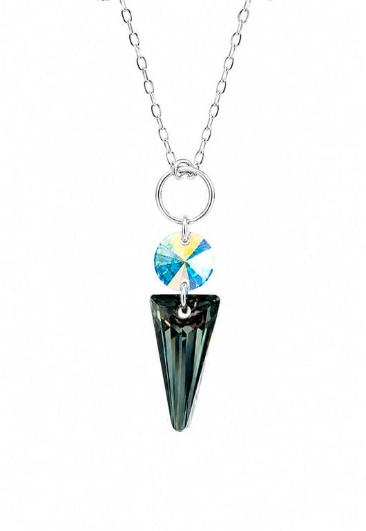 Collar Mystic Plata 925 creado con cristales de Swarovski Silver Night Negro TALLA UNICA