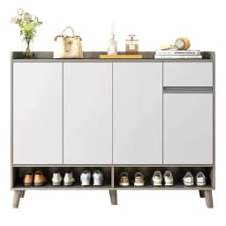 Zapatero Silver 4 Puertas con Cajon Organizador Estante 120Cm