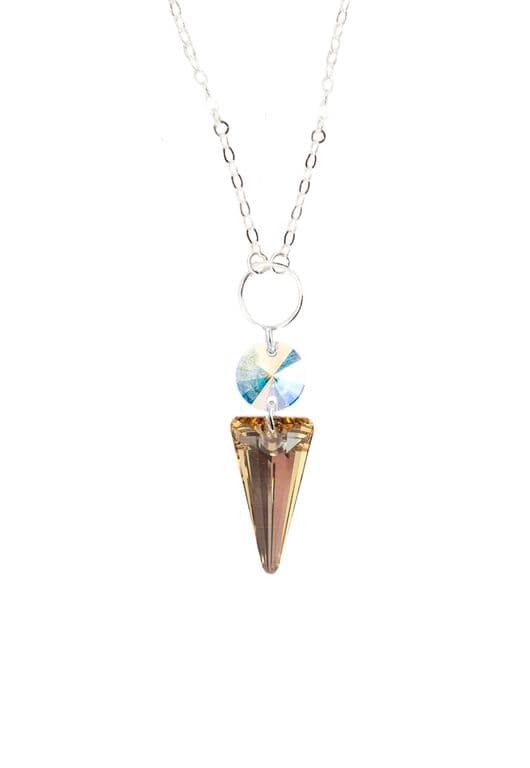 Collar Mystic Plata 925 creado con cristales de Swarovski Golden Shadow Beige TALLA UNICA