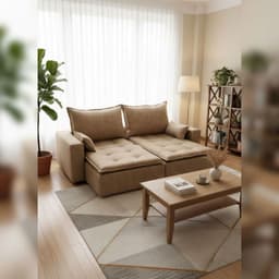SOFA CAMA MODULAR PRADA BEIGE ENVEJECIDO FELPA