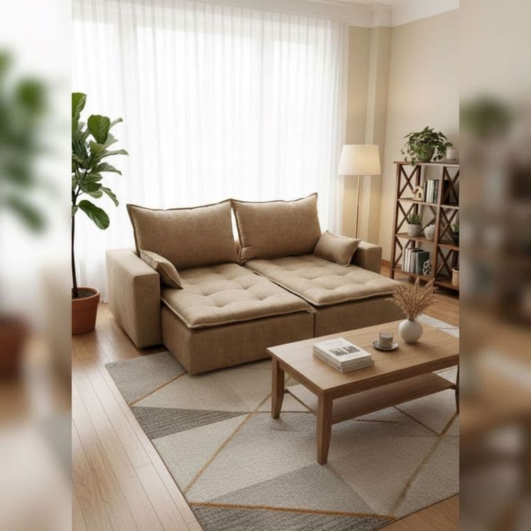 SOFA CAMA MODULAR PRADA BEIGE ENVEJECIDO FELPA