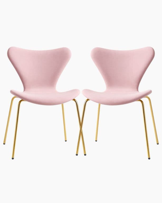 Pack 2 Silla Jlove Velvet Gold Rosado claro