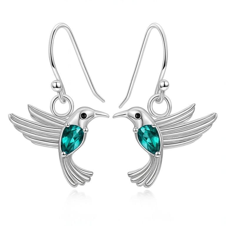Aros Colgate Colibri Ave Cristal Verde Verde TALLA UNICA