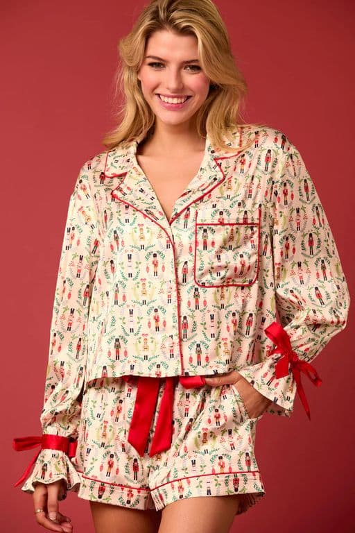 Pijama Pantalones Cortos Duendes Mujer Beige L