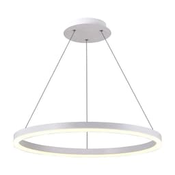 LAMPARA COLGANTE LED REDONDA 30W LUZ CALIDA ARO 50 BLANCA