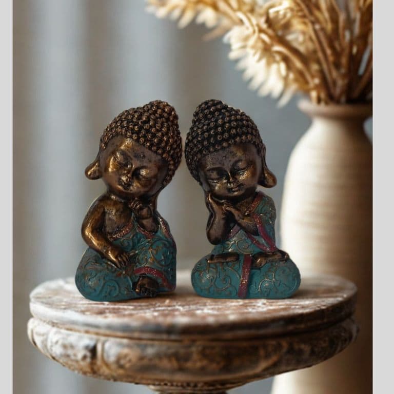 Set de 2 Mini Buda Bronce Derecha e Izquierda