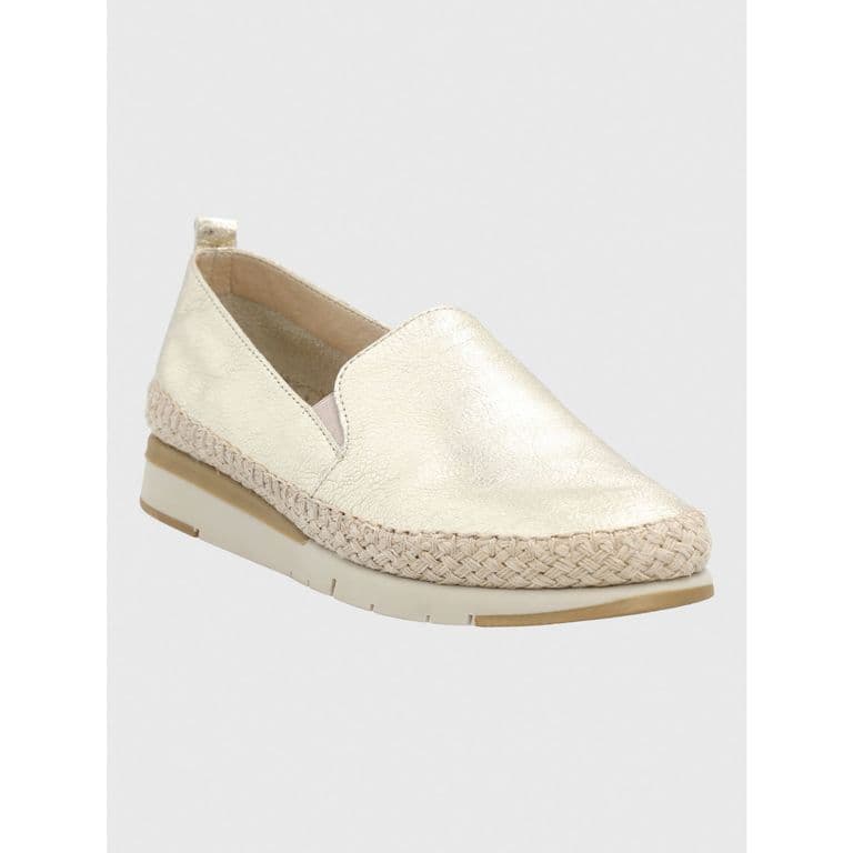 Alpargata Cuero Mujer Rope Metalizada Dorado 36