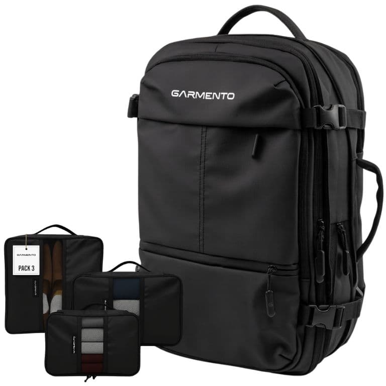Pack Mochila 32l + 3 Organizadores De Viajes Negro TALLA UNICA