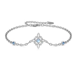 Pulsera plata 925 nudo de bruja piedra luna Plateado TALLA UNICA