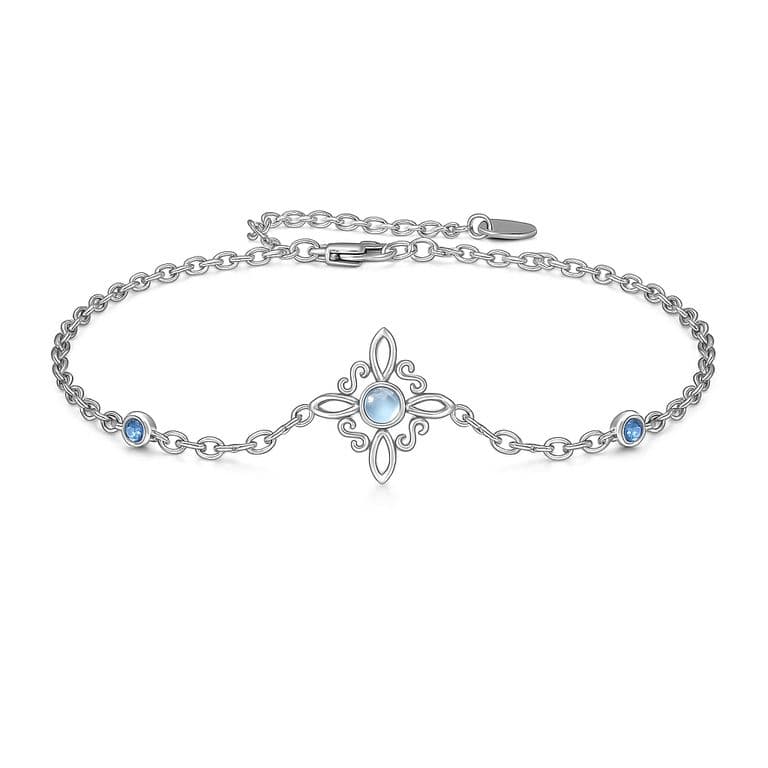 Pulsera plata 925 nudo de bruja piedra luna Plateado TALLA UNICA