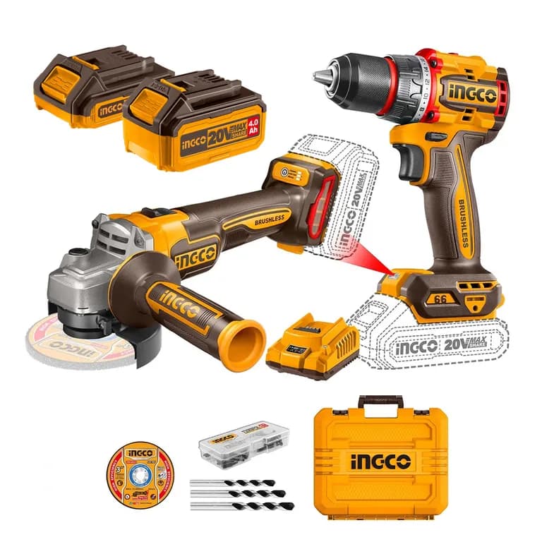 Set Taladro Bl Y Esmeril Bl +2Bat Y Carg +Accesorios