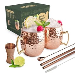 Vasos Cobre Mugs Moscow Mule Coctel Atelier Mugs Tragos 500 Ml Set x2