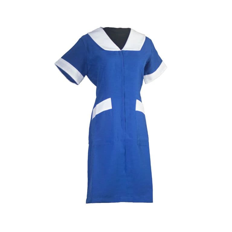 Delantal Asesora del Hogar Tela Lisa Azul S
