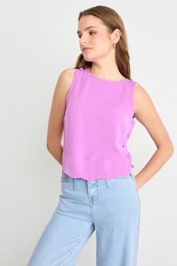 Blusa Lisa Mujer Fucsia Fucsia XS