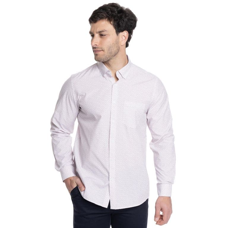 CAMISA HOMBRE MANGA LARGA TREVIRA ESTAMPADA Palo Rosa S
