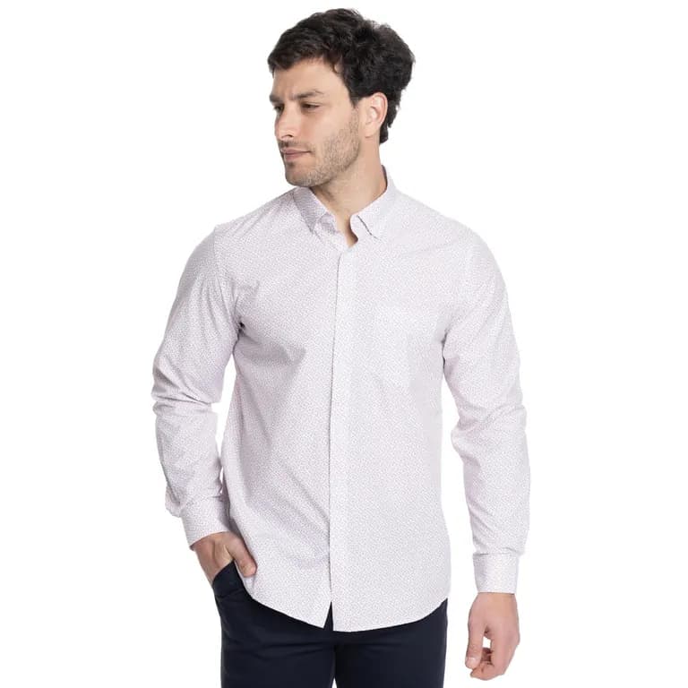 CAMISA HOMBRE MANGA LARGA TREVIRA ESTAMPADA Palo Rosa M