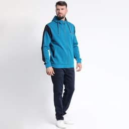 POLERON CON CAPUCHA FULL ZIPPER Azul M