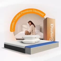 Confort Premium 1.5 Plaza + 2 Pack Almohadas Diamond Memory Foam