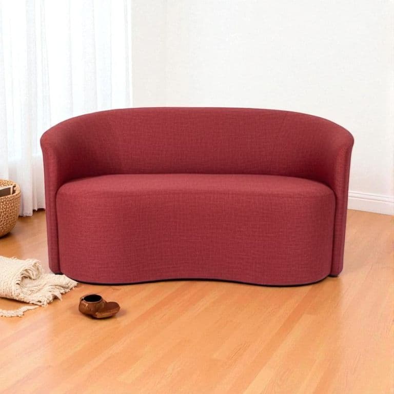 SOFA MONACO CURVO EN LINO Rojo