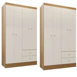 Combo 2 Closet Versa 4 Puertas Off White K42X2