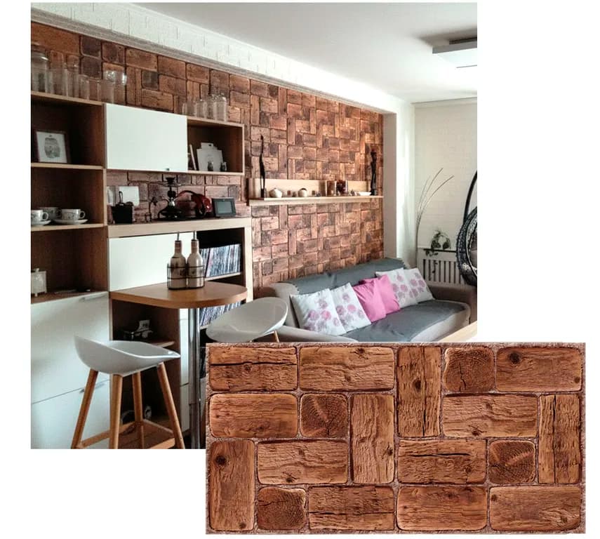 Wall Panel PVC Relieve 96 X 47.9 cm PINE WOOD 4.6m2 (10 Paneles)