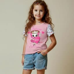 Polera Brainrots 100% Algodon Manga Corta Nina Tralalero Rosado Claro Rosa 2-4 ANOS