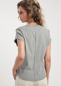 Polera Mujer Algodon Gris M