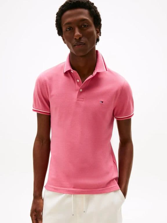 Polo Seasonal Ribeteado Slim Fit Rosado Rosa XL