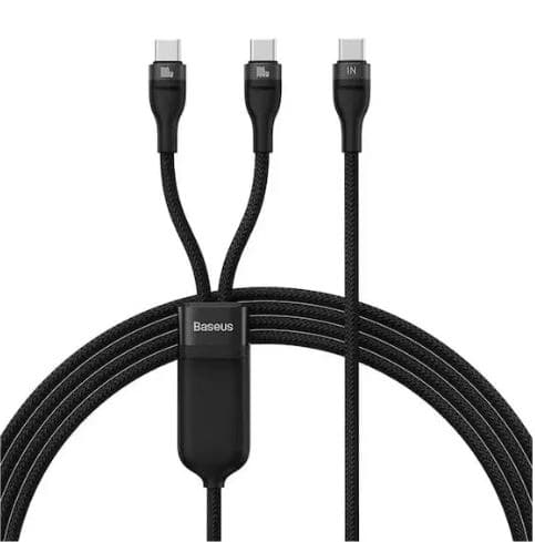 Cable USB-C 2 en 1 Carga Rapida 100W 20V - Negro